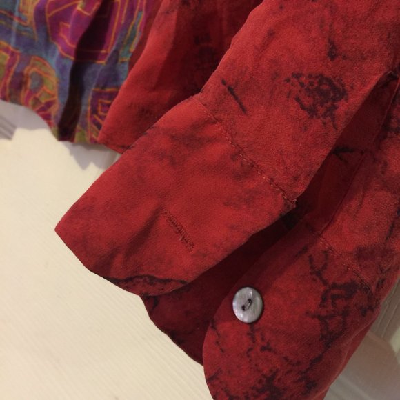 Chico's Design Women's Silk Blouse Sheer - Picture 6 of 10